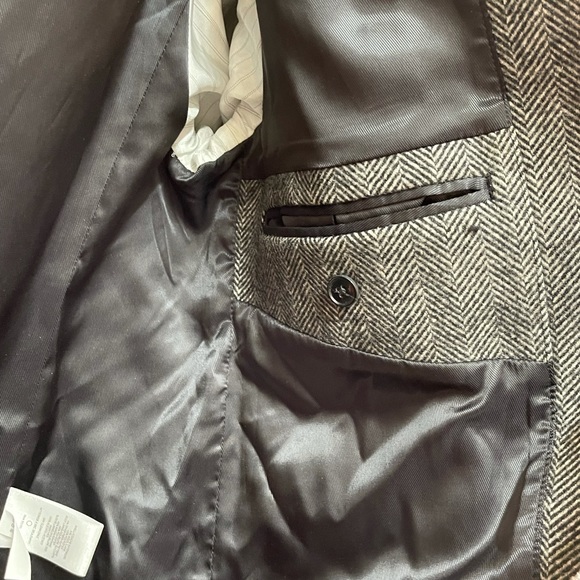 Express Jackets & Coats Mens Black And White Long Herringbone